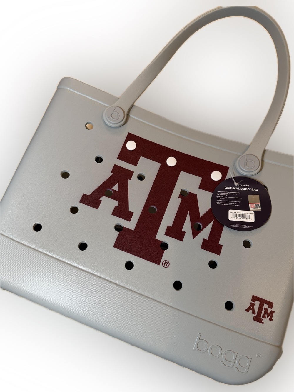 BOGG BAG Texas A&M Large Gray Tote with Maroon Logo Aggie NWT